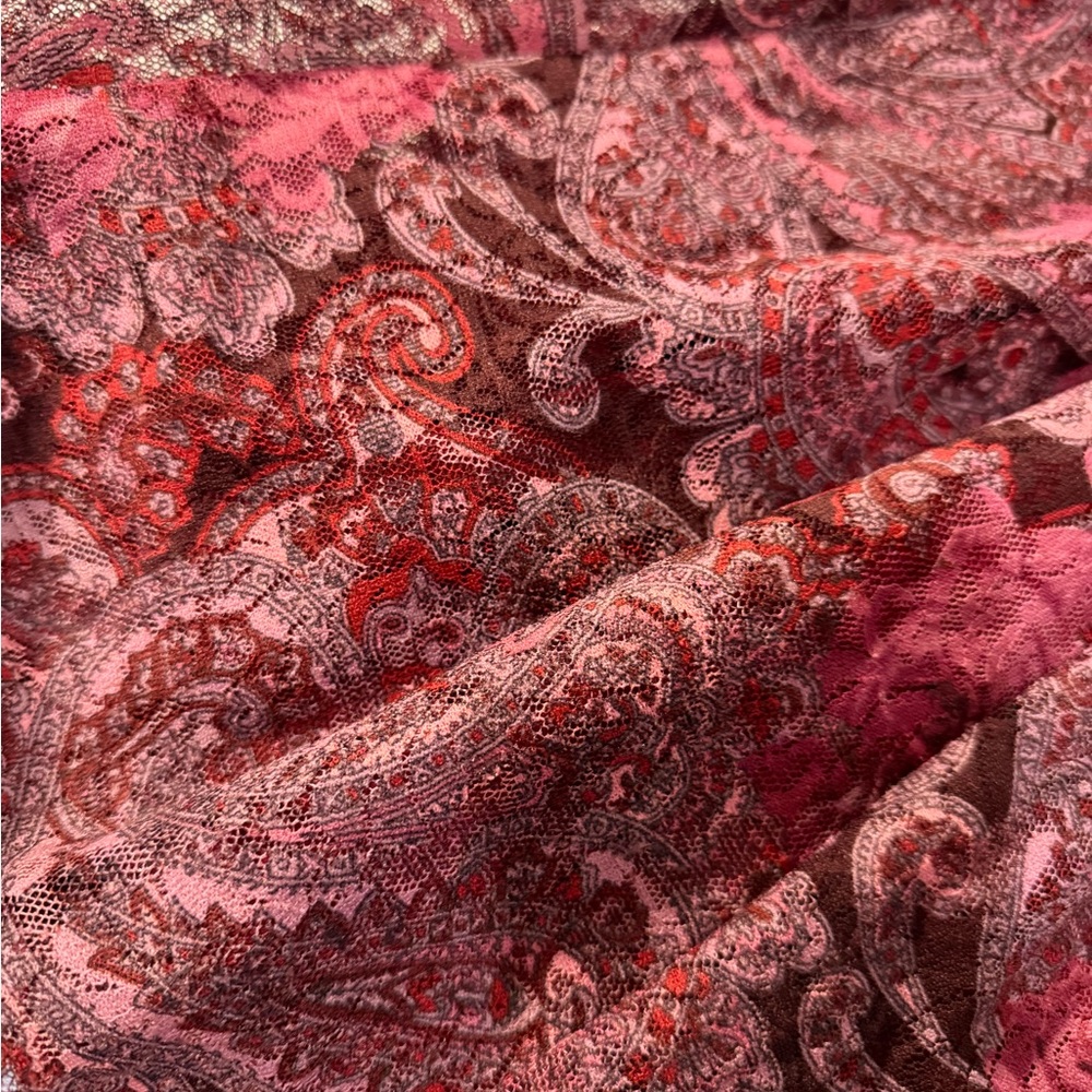 Pink and Red Paisley Scarf